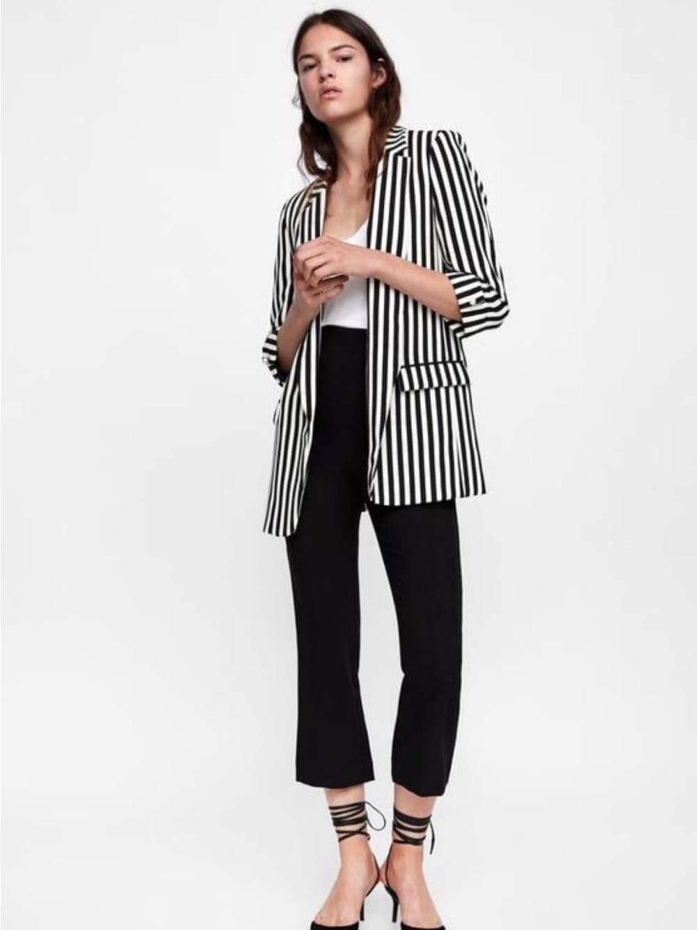 Zara Striped Blazer | Women’s Size M (28) | Chic Workwear